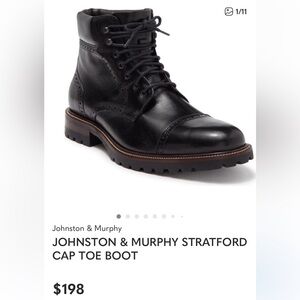 JOHNSTON & MURPHY STRATFORD CAP TOE BOOT